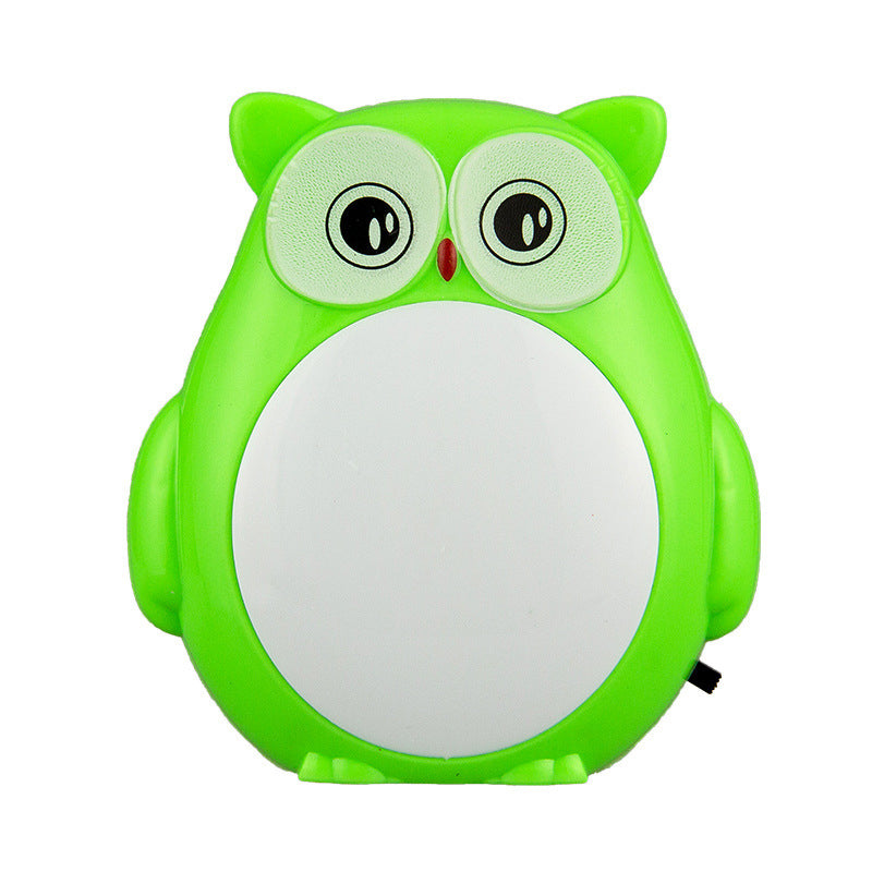 Owl Kids Room Mini Night Light Plastic Cartoon Plug-in LED Wall Lighting Ideas in Red/Green Clearhalo 'Night Lights' 'Wall Lights' Lighting' 1468289