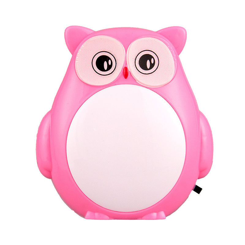 Owl Kids Room Mini Night Light Plastic Cartoon Plug-in LED Wall Lighting Ideas in Red/Green Clearhalo 'Night Lights' 'Wall Lights' Lighting' 1468294