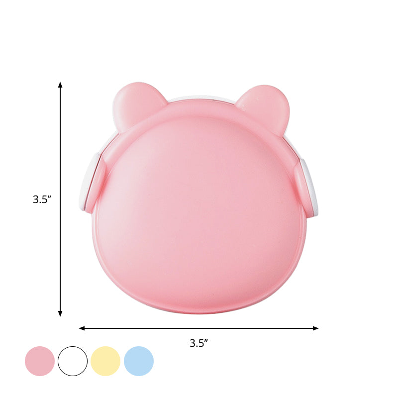 Plastic Bear Wall Nightlight Cartoon Pink/Blue/White Plug-in LED Night Lighting with Light Sensor Clearhalo 'Night Lights' 'Wall Lights' Lighting' 1468334