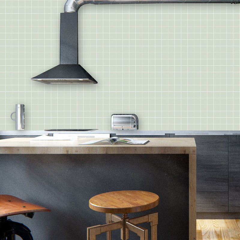 Minimalist Grid Wallpaper Panels for Kitchen 2.2-sq ft Wall Covering in Pastel Color, Easy Peel off Clearhalo 'Wall Decor' 'Wallpaper' 1468368