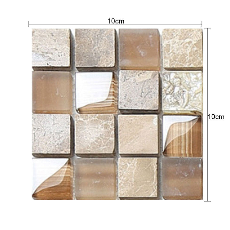 Self-Stick Grid Wallpaper Panel Set Modern PVC Wall Covering, 4' L x 4