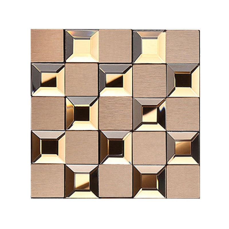 Modern Geometry Check Wallpaper Panels Brown Peel and Stick Wall Art for Bathroom Clearhalo 'Wall Decor' 'Wallpaper' 1468430