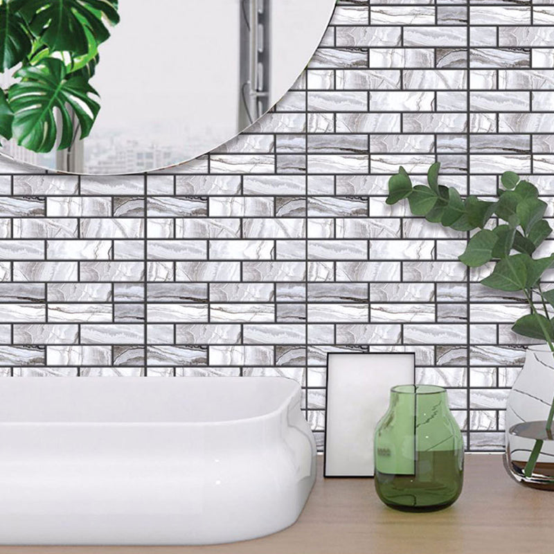 Countryside Brick Peel Wallpaper Panels Grey Marble Tile Wall Covering for Accent Wall Grey Clearhalo 'Wall Decor' 'Wallpaper' 1468480