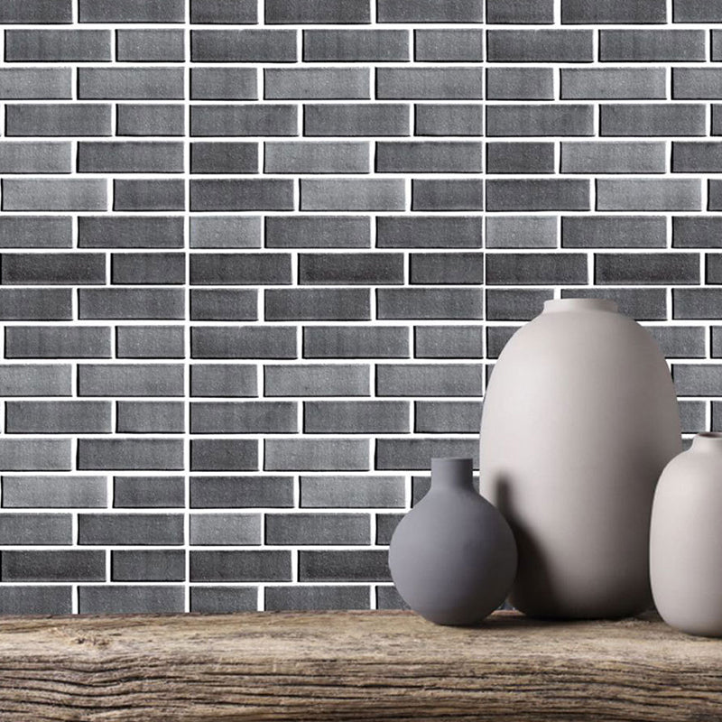 Grey Brick Wallpaper Panel Set Peel and Stick Rustic Corridor Wall Decor (4 Pieces) Grey Clearhalo 'Country wall decor' 'Rustic' 'Wallpaper' Wall Decor' 1468527