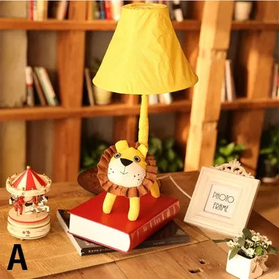 Fabric Animal Desk Light Child Bedroom Single Light Lovely Table Light with Tapered Shade Yellow Clearhalo 'Lamps' 'Table Lamps' Lighting' 14691