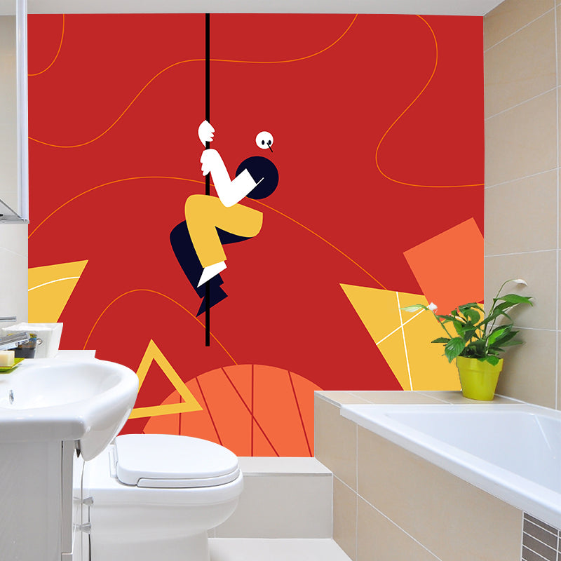 Red-Yellow Suspension Artwork Mural Waterproofing Artistic Bedroom Wall Decoration Clearhalo 'Wall Decor' 'Wall Mural' 1469168