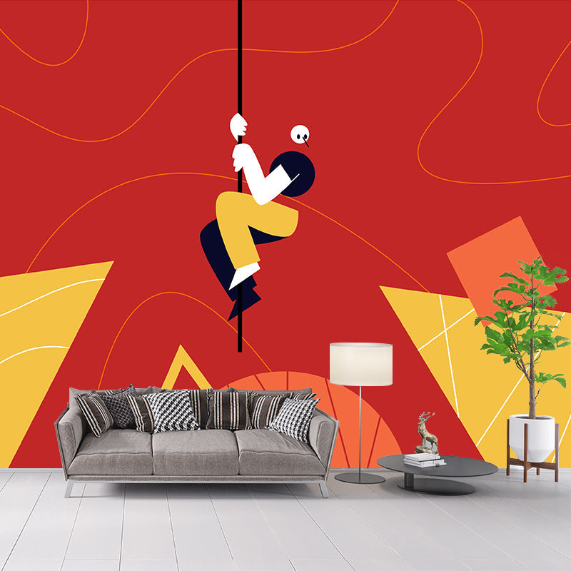 Red-Yellow Suspension Artwork Mural Waterproofing Artistic Bedroom Wall Decoration Clearhalo 'Wall Decor' 'Wall Mural' 1469169