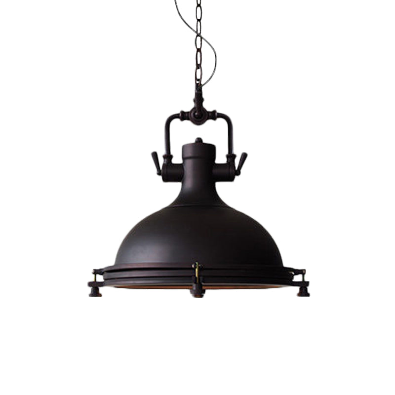 Matte Black Pot Pendant Ceiling Light Industrial Iron Single Dining Table Hanging Lamp Kit, 12.5