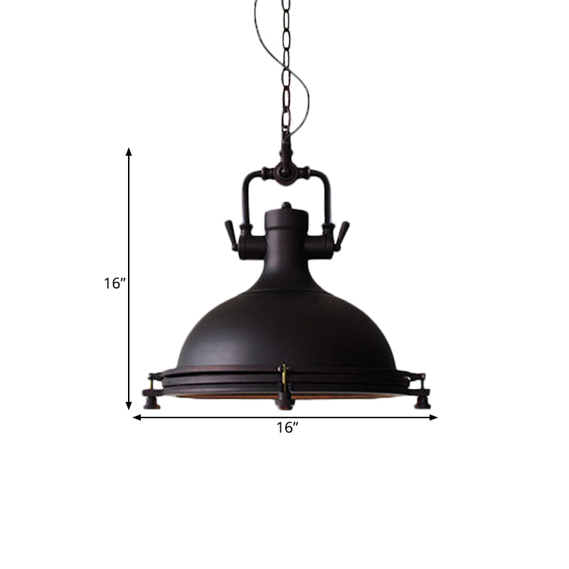 Matte Black Pot Pendant Ceiling Light Industrial Iron Single Dining Table Hanging Lamp Kit, 12.5