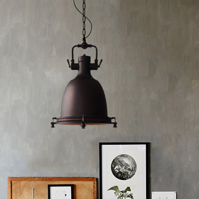 Matte Black Pot Pendant Ceiling Light Industrial Iron Single Dining Table Hanging Lamp Kit, 12.5