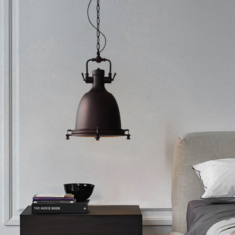 Matte Black Pot Pendant Ceiling Light Industrial Iron Single Dining Table Hanging Lamp Kit, 12.5