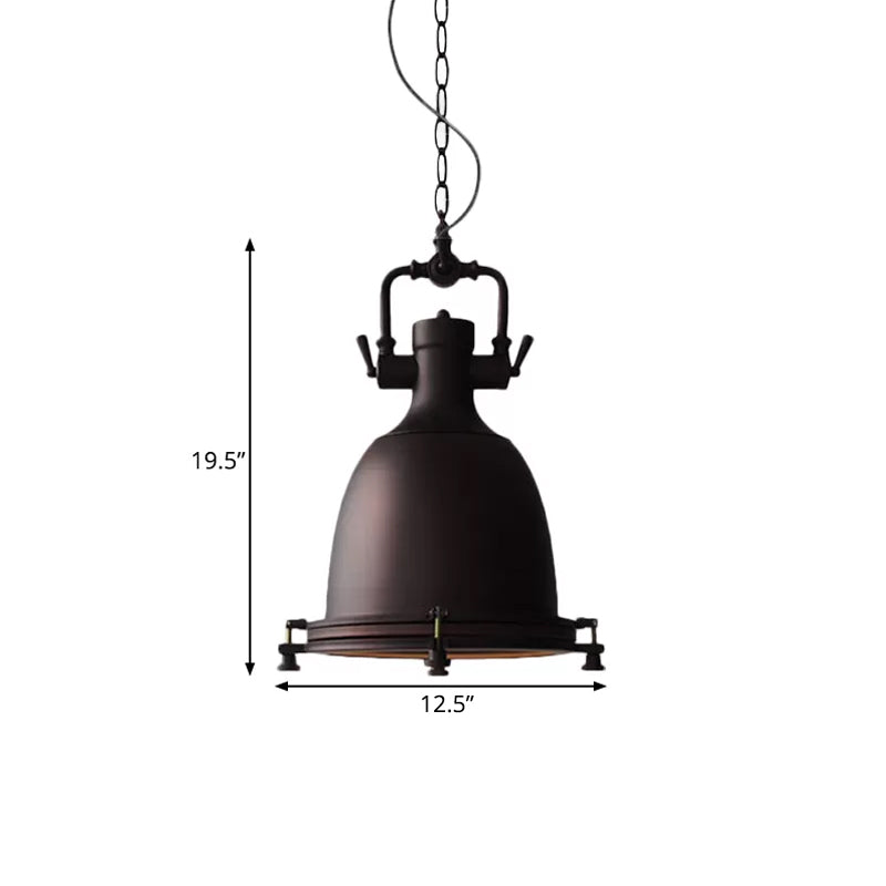 Matte Black Pot Pendant Ceiling Light Industrial Iron Single Dining Table Hanging Lamp Kit, 12.5