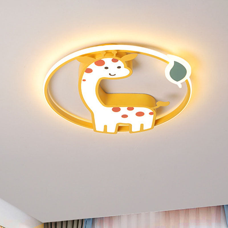 Giraffe Ceiling Light Fixture Kids Iron 16