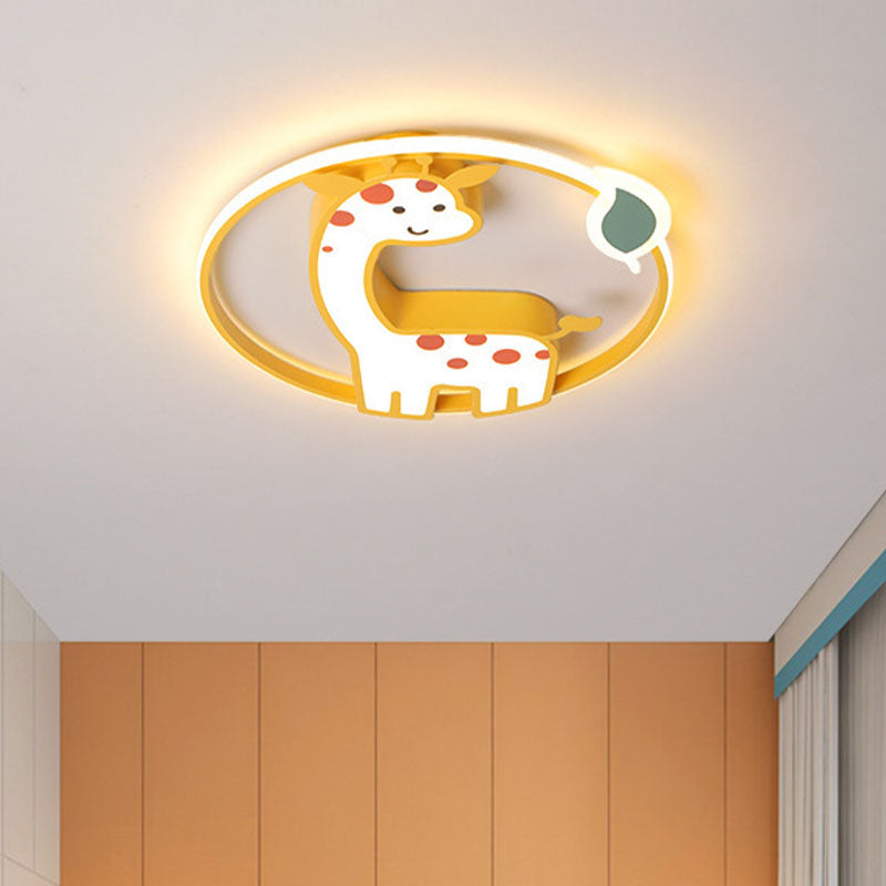 Giraffe Ceiling Light Fixture Kids Iron 16