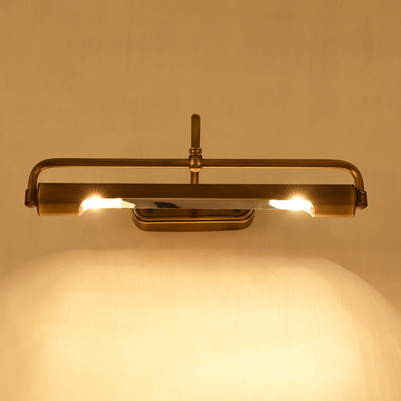 Linear Bathroom Vanity Light Fixture Traditional Metal 2-Light Gold Wall Sconce Lighting with Curvy Arm Clearhalo 'Vanity Lights' 'Wall Lights' Lighting' 1475245