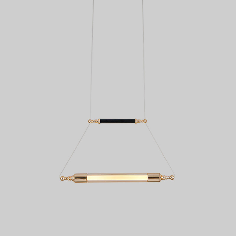 Clear Glass Horizontal Pole Pendant Vintage Black and Gold LED Pendulum Light in Warm/White Light with Steel Cord Lock Clearhalo 'Ceiling Lights' 'Close To Ceiling Lights' 'Glass shade' 'Glass' 'Modern Pendants' 'Modern' 'Pendant Lights' 'Pendants' Lighting' 1475877