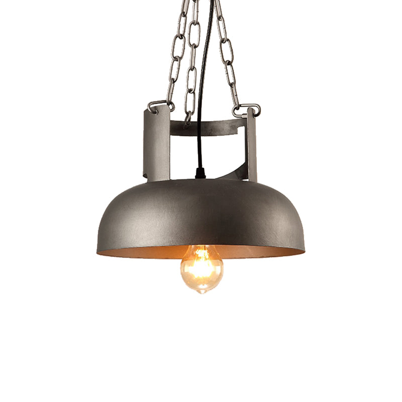 Pewter Suspension Light Farmhouse Style Metal 1 Head Pendant Lighting for Restaurant Clearhalo 'Art Deco Pendants' 'Cast Iron' 'Ceiling Lights' 'Ceramic' 'Crystal' 'Industrial Pendants' 'Industrial' 'Metal' 'Middle Century Pendants' 'Pendant Lights' 'Pendants' 'Tiffany' Lighting' 148688