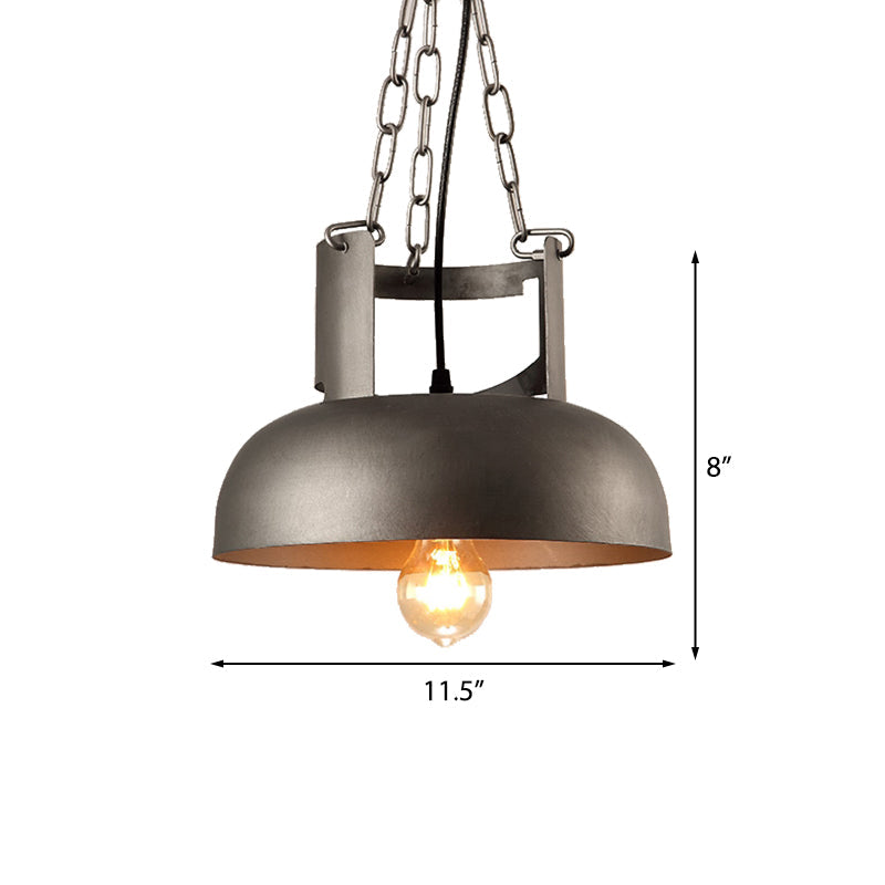 Pewter Suspension Light Farmhouse Style Metal 1 Head Pendant Lighting for Restaurant Clearhalo 'Art Deco Pendants' 'Cast Iron' 'Ceiling Lights' 'Ceramic' 'Crystal' 'Industrial Pendants' 'Industrial' 'Metal' 'Middle Century Pendants' 'Pendant Lights' 'Pendants' 'Tiffany' Lighting' 148689