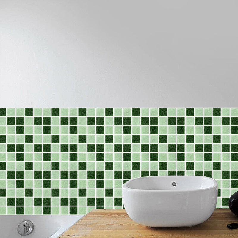 Check Mosaic Tiles Peel Wallpaper Panel PVC Temporary Pastel Color Wall Art for Kitchen Clearhalo 'Wall Decor' 'Wallpaper' 1501125