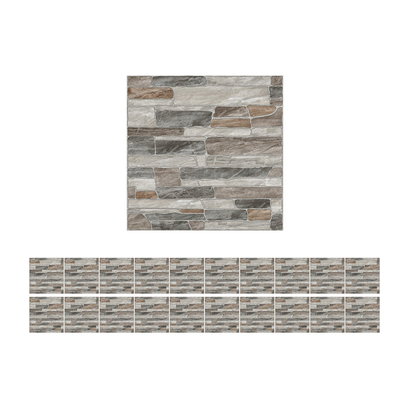 Grey Stone Wallpaper Panels Adhesive Rural Restaurant Wall Covering, 8' L x 8