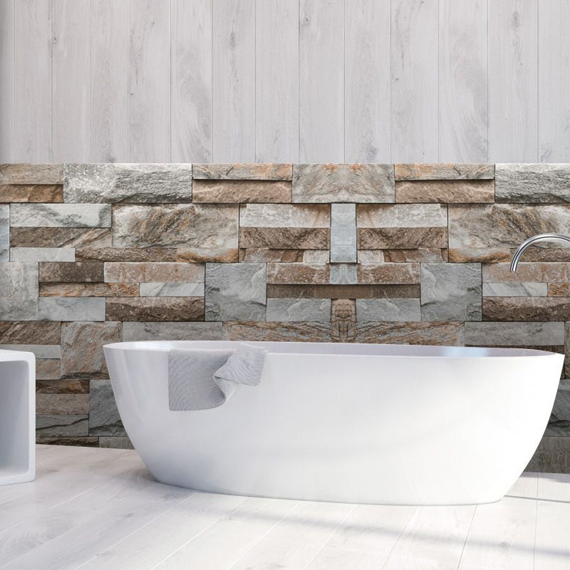 Country Marble Rock Stick Wallpaper Panel for Washroom 8' x 8