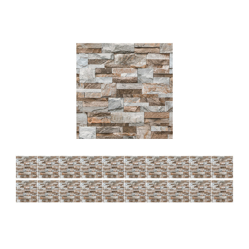 Country Marble Rock Stick Wallpaper Panel for Washroom 8' x 8