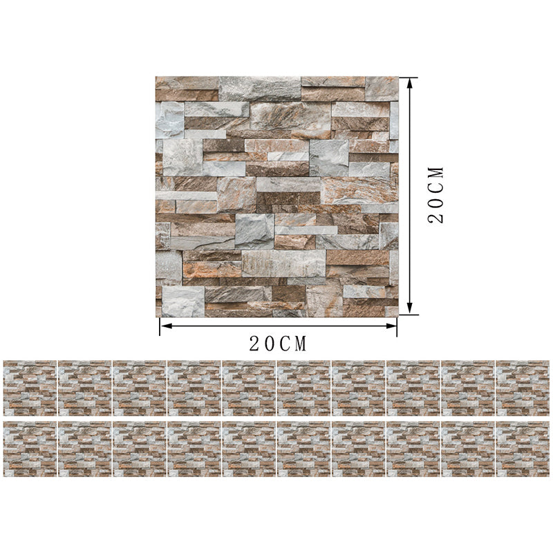 Country Marble Rock Stick Wallpaper Panel for Washroom 8' x 8