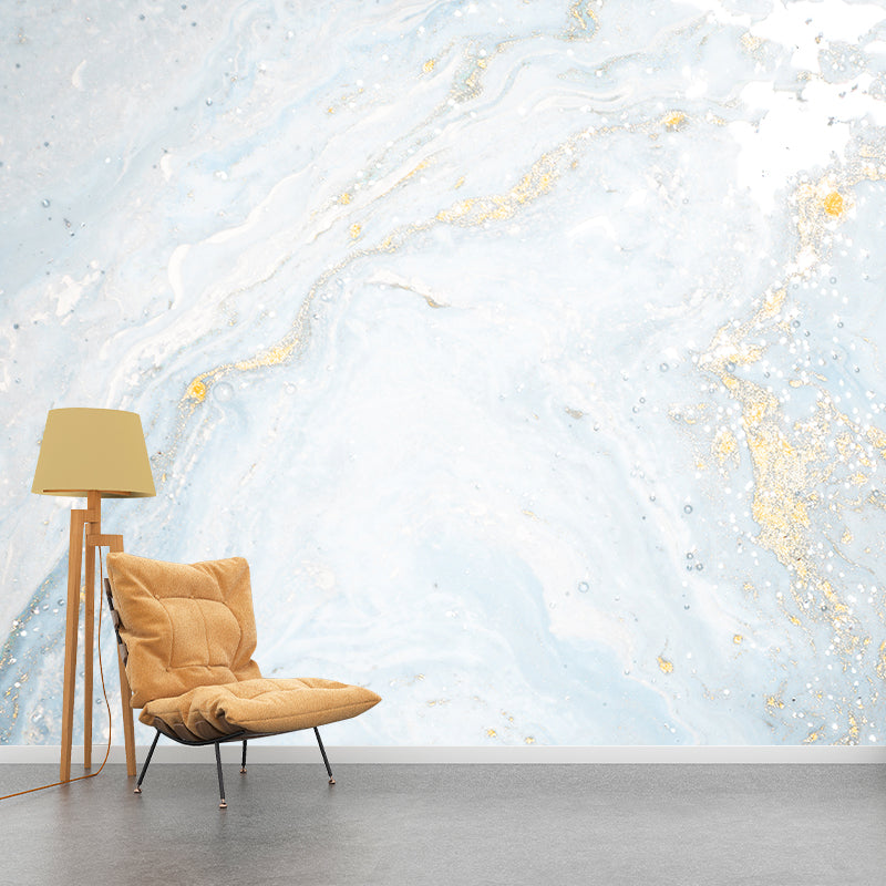 Faux Glitter Texture Mural in Blue-Gold Minimalistic Wall Covering for Accent Wall Clearhalo 'Wall Decor' 'Wall Mural' 1501536