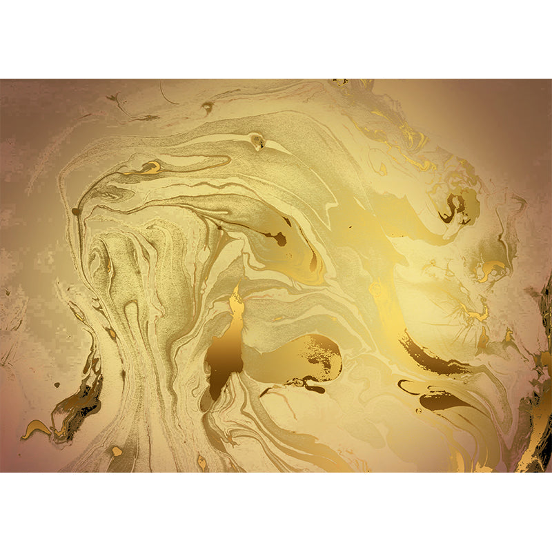 Simple Abstract Waves Wallpaper Mural Yellow Moisture Resistant Wall Art for Home Clearhalo 'Wall Decor' 'Wall Mural' 1501542