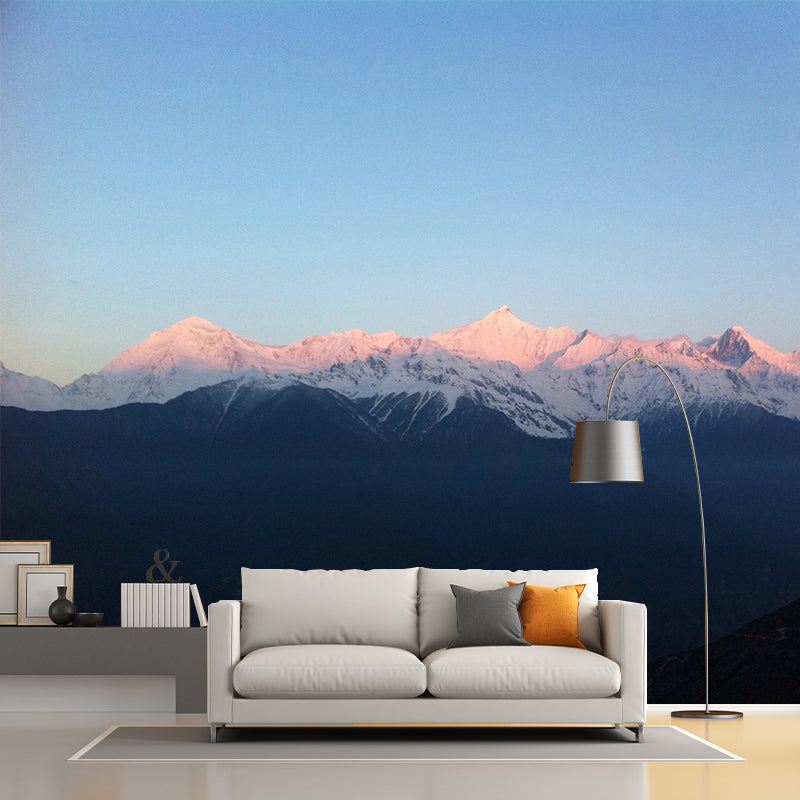 Early Morning Sunshine Mountain Mural Modern Stain-Proof Indoor Wall Art, Made to Measure Clearhalo 'Wall Decor' 'Wall Mural' 1501760