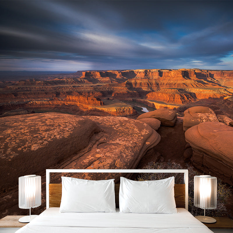 Orange Landscape Wallpaper Mural Dead Horse Point State Park Scenic Modern Waterproof Wall Decor Orange Clearhalo 'Wall Decor' 'Wall Mural' 1501909