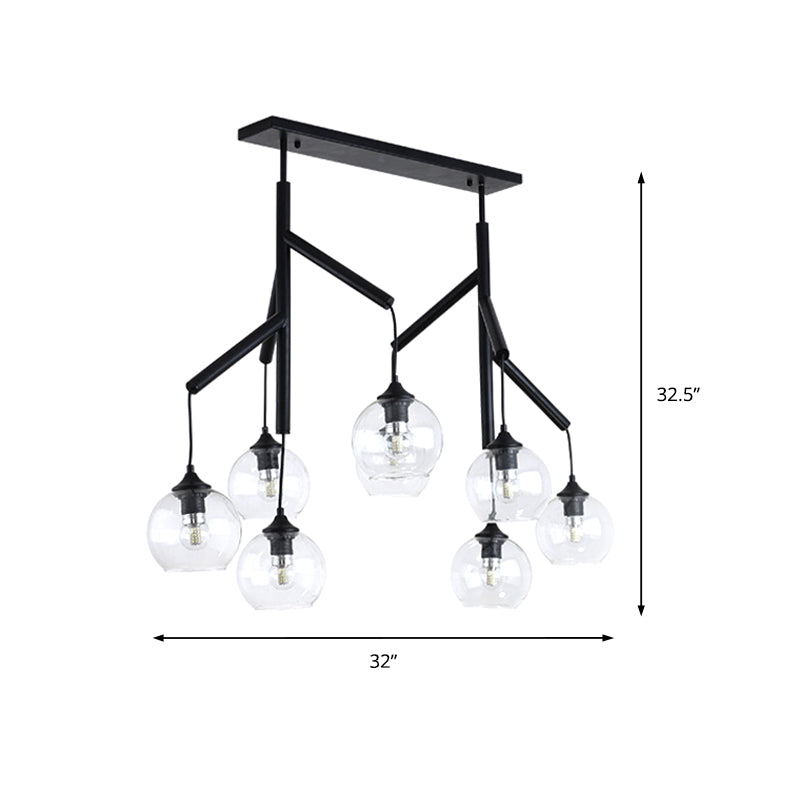 Ultra-Modern Branch Clear Glass Island Pendant 8 Lights Hanging Ceiling Fixtures Clearhalo 'Ceiling Lights' 'Glass shade' 'Glass' 'Island Lights' 'Pendant Lights' Lighting' 150319