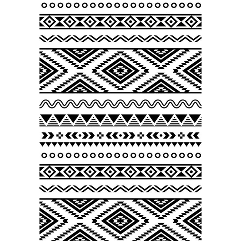 Diamond Geometric Rug Southwestern Area Rug for Bedroom Black and White Power Loom Washable Floor Carpet Clearhalo 'Area Rug' 'Rugs' 'Southwestern' Rug' 1504165