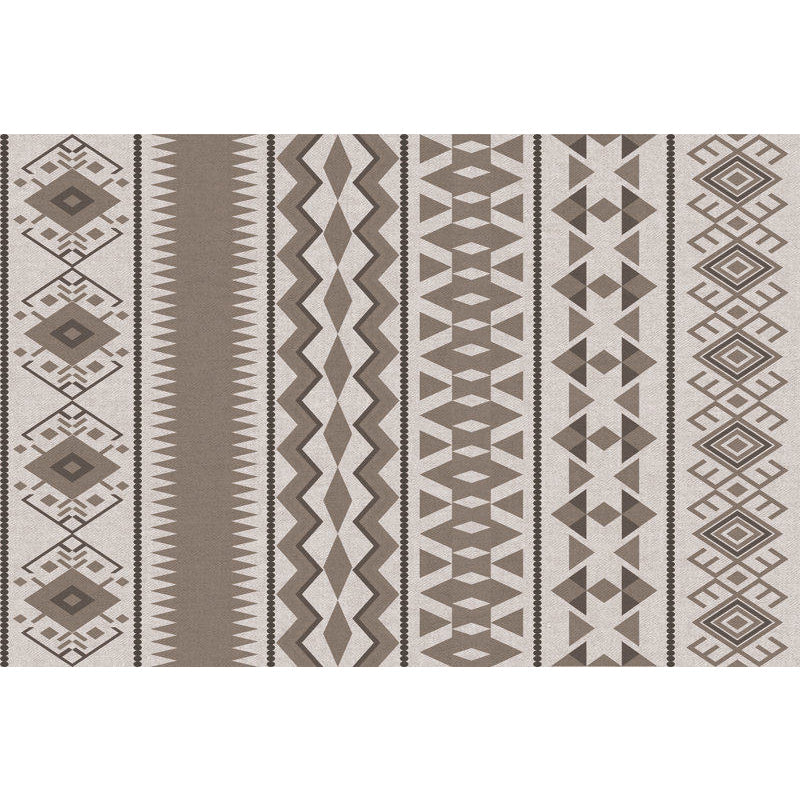 Southwestern Tribal Brown Rug Striped Geometric Diamond Washable Stain Resistant Synthetic Rug for Living Room Clearhalo 'Area Rug' 'Rugs' 'Southwestern' Rug' 1504215