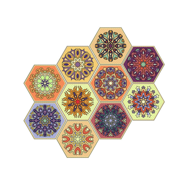 Purple-Yellow Mandala Wallpapers Pick Up Sticks Boho-Chic Living Room Wall Art (10 Pcs) Clearhalo 'Wall Decor' 'Wallpaper' 1504589