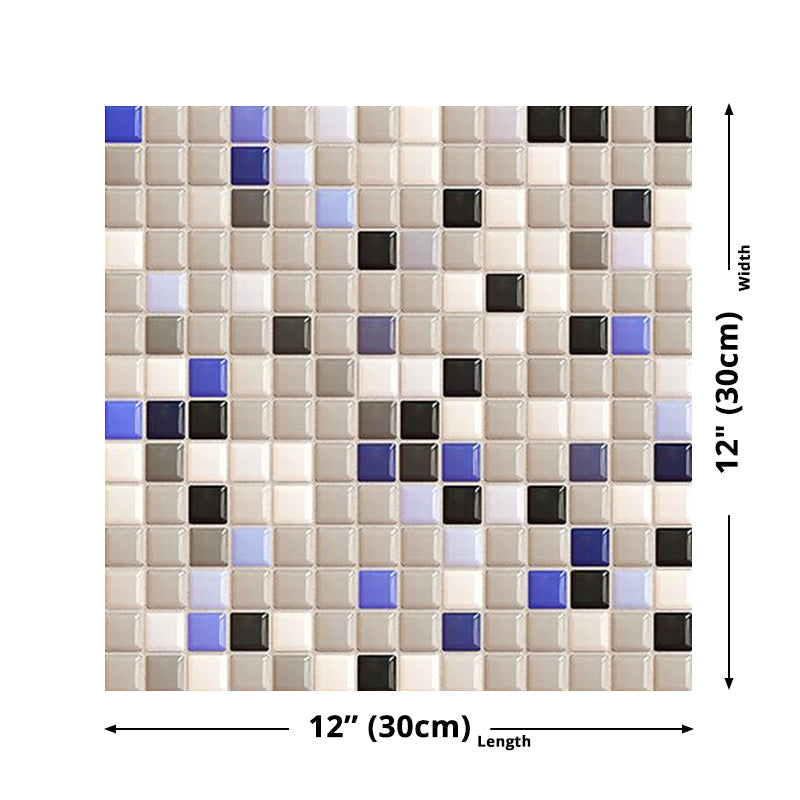 Mosaics Effect Peel off Wallpaper Panel Set PVC Contemporary Wall Art for Washroom Clearhalo 'Wall Decor' 'Wallpaper' 1504645