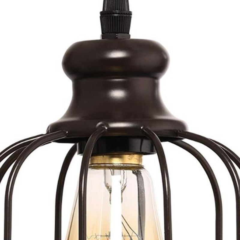 Black Cylinder Ceiling Light Industrial Glass Single Light Dining Room Pendant Lighting with Cage Clearhalo 'Art Deco Pendants' 'Cast Iron' 'Ceiling Lights' 'Ceramic' 'Crystal' 'Industrial Pendants' 'Industrial' 'Metal' 'Middle Century Pendants' 'Pendant Lights' 'Pendants' 'Tiffany' Lighting' 150466