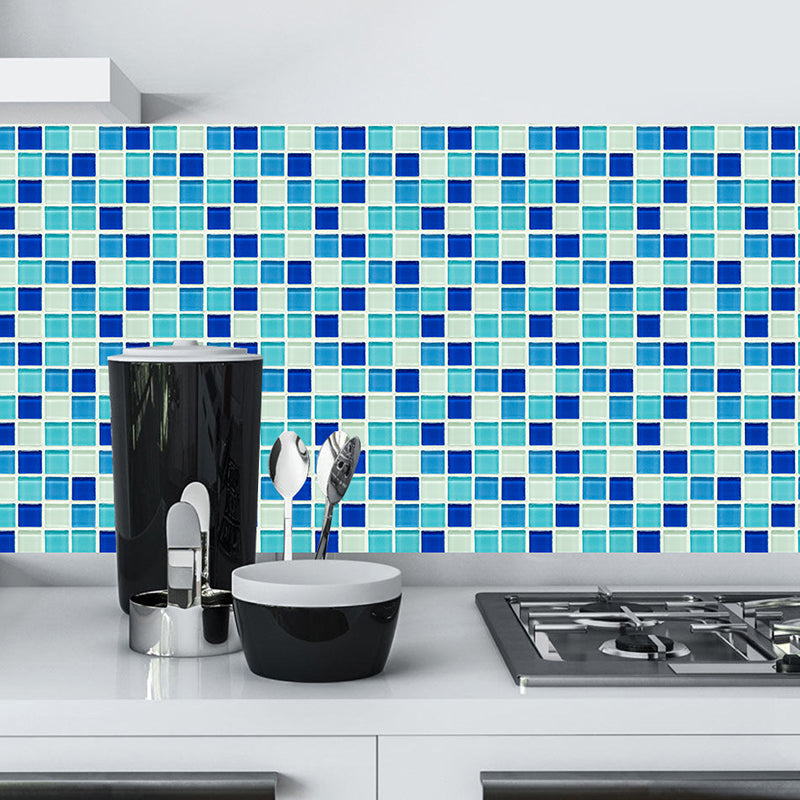 Mosaic Tile Wallpaper Panels Contemporary Smooth Wall Art in Blue, Pick Up Sticks Blue Clearhalo 'Wall Decor' 'Wallpaper' 1504661