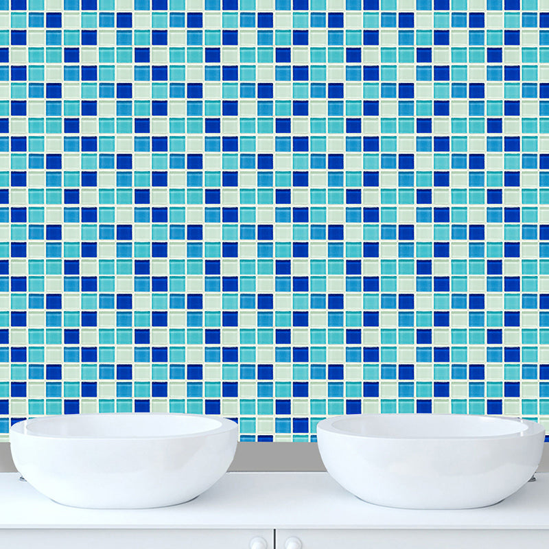 Mosaic Tile Wallpaper Panels Contemporary Smooth Wall Art in Blue, Pick Up Sticks Clearhalo 'Wall Decor' 'Wallpaper' 1504662