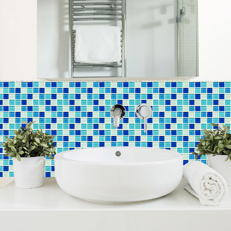 Mosaic Tile Wallpaper Panels Contemporary Smooth Wall Art in Blue, Pick Up Sticks Clearhalo 'Wall Decor' 'Wallpaper' 1504663