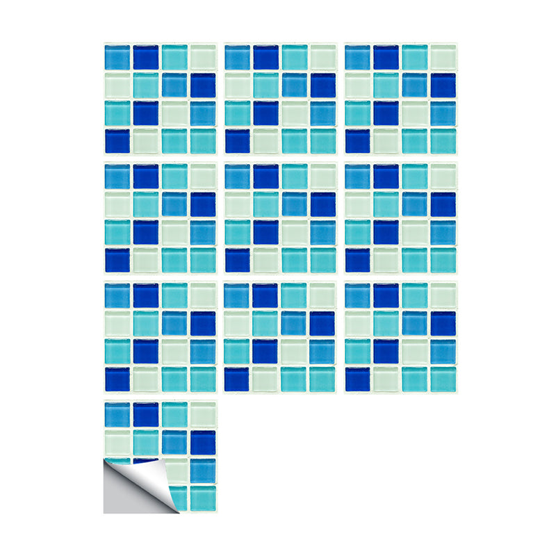 Mosaic Tile Wallpaper Panels Contemporary Smooth Wall Art in Blue, Pick Up Sticks Clearhalo 'Wall Decor' 'Wallpaper' 1504664