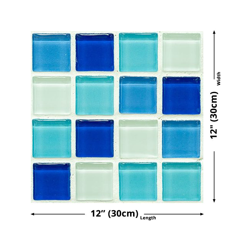 Mosaic Tile Wallpaper Panels Contemporary Smooth Wall Art in Blue, Pick Up Sticks Clearhalo 'Wall Decor' 'Wallpaper' 1504665