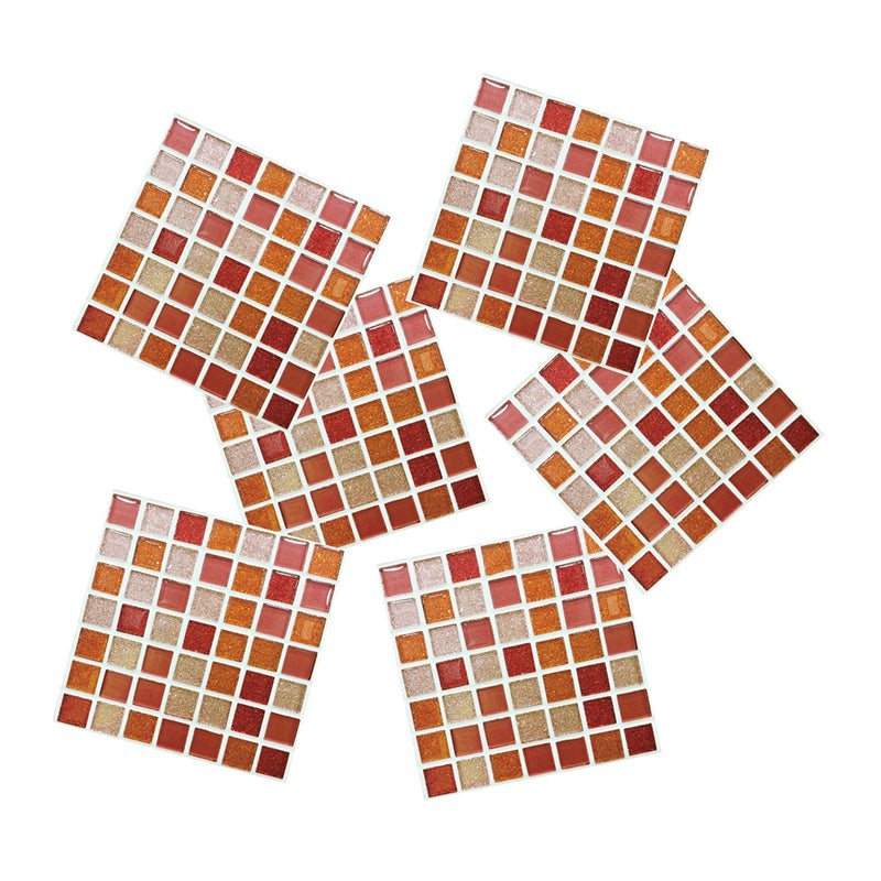 Modern Faux Mosaic Tile Wallpapers in Orange Peel and Paste Wall Decor for Bathroom Clearhalo 'Wall Decor' 'Wallpaper' 1504669