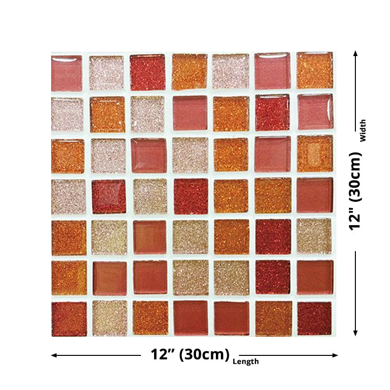 Modern Faux Mosaic Tile Wallpapers in Orange Peel and Paste Wall Decor for Bathroom Clearhalo 'Wall Decor' 'Wallpaper' 1504670