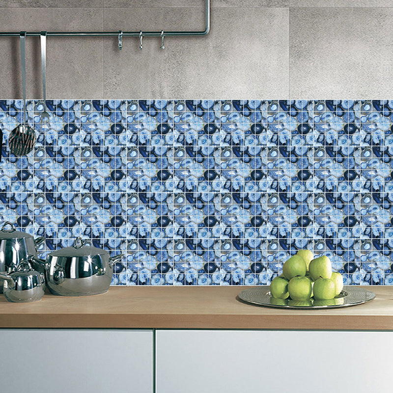 Blue Gem Look Wallpaper Panels Self-Adhesive Modern Living Room Wall Decor (30 Pieces) Clearhalo 'Wall Decor' 'Wallpaper' 1504682