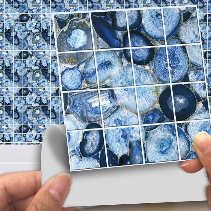 Blue Gem Look Wallpaper Panels Self-Adhesive Modern Living Room Wall Decor (30 Pieces) Clearhalo 'Wall Decor' 'Wallpaper' 1504683