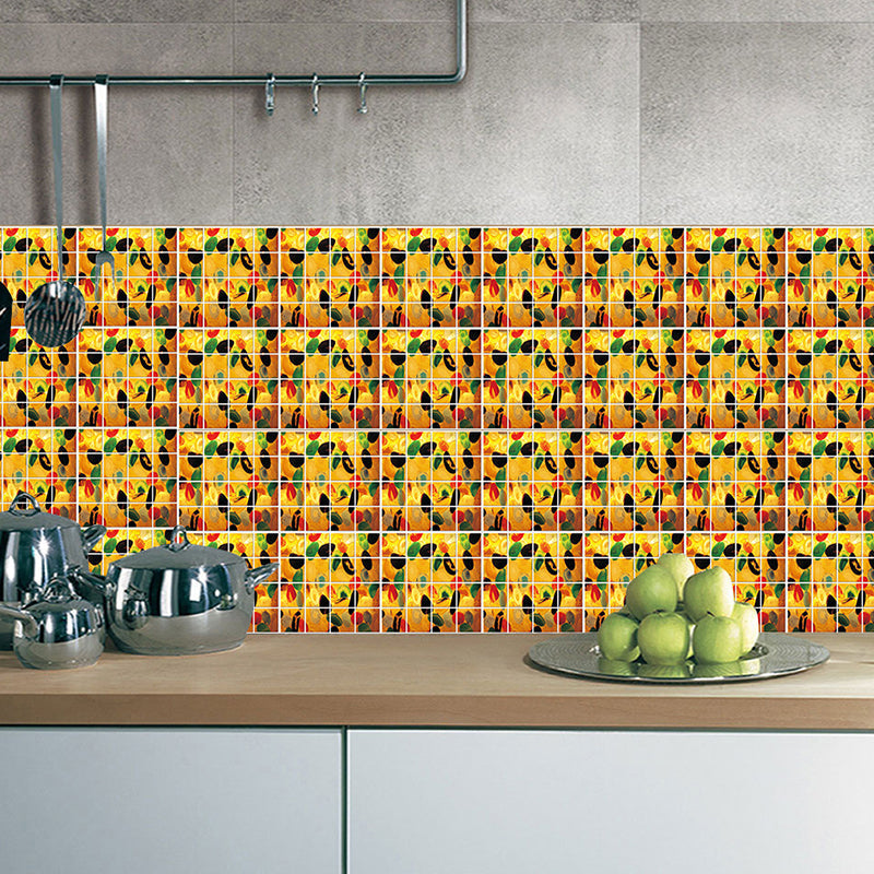 Modern Painted Fruit Mosaic Wallpapers Yellow Peel and Stick Wall Art for Kitchen Clearhalo 'Wall Decor' 'Wallpaper' 1504692