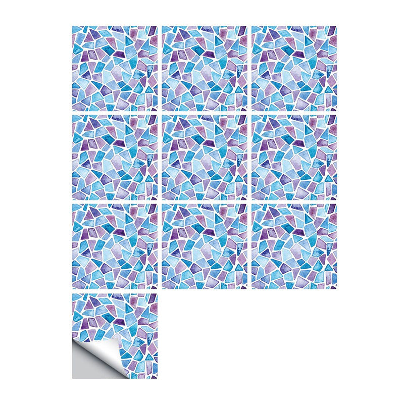 Modern Pebble Tiles Effect Wallpaper Panel Blue-Purple Peel Wall Decor for Bathroom Clearhalo 'Wall Decor' 'Wallpaper' 1504729