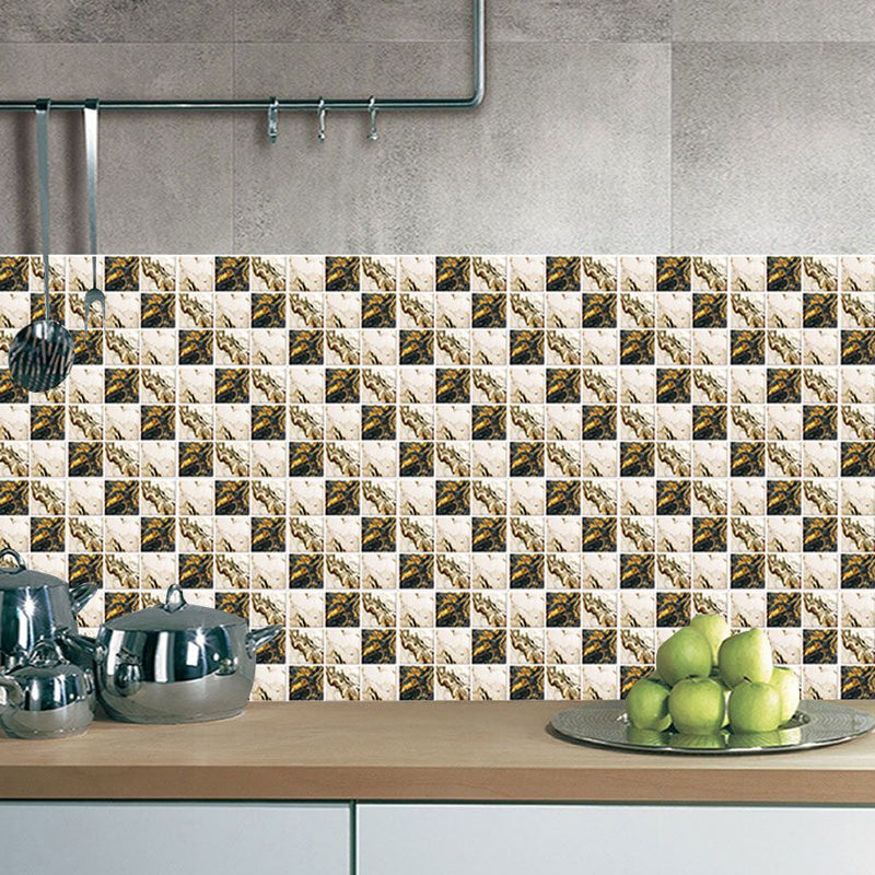 Modernist Mosaic Marble Look Wallpapers Brown Peel and Stick Wall Decor for Home Brown Clearhalo 'Wall Decor' 'Wallpaper' 1504741