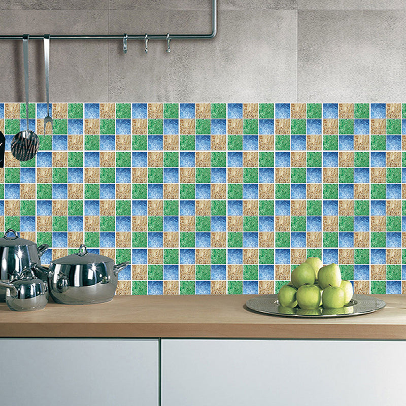 Modern Mosaic Tile Marble Wallpapers Blue-Green Peel and Paste Wall Decor for Home Blue-Green Clearhalo 'Wall Decor' 'Wallpaper' 1504771